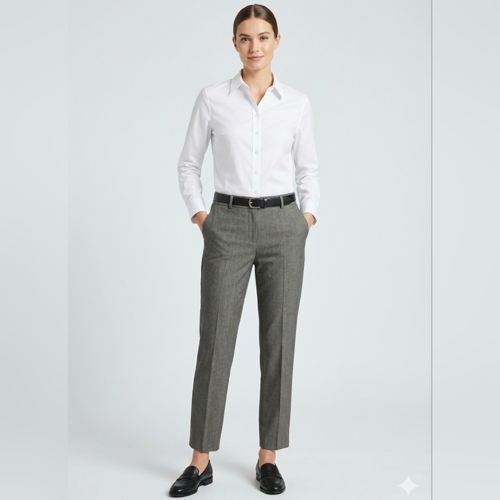 ​Ruby Rd. Heather Grey Flat Front Dress Pants Slacks Size 14